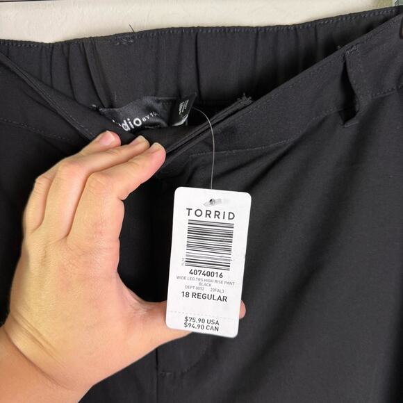 Torrid Black Wide Leg City Twill High Rise Pant 18R NWT 40740016 - Picture 6 of 15